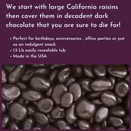 WinCrest Dark Chocolate Covered Raisins (1.5 Lb Tub)