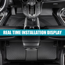 LNZMPART Waterproof 3D Floor Mats Fit for 2017-2021 Honda Civic Si & 2016-2021 Civic Floor Liners Cargo Mat Anti-Slip Automotive Rugs Accessories Front Rear Mat All Weather Protection Car Carpet