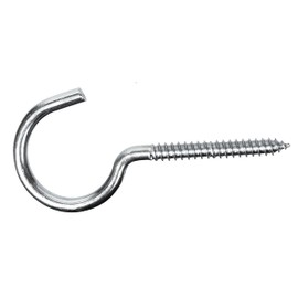 Screw Hook Open Zinc Plated Steel Wall Mount Ceiling Hanging (Pack of 10) (6mm x 80mm)