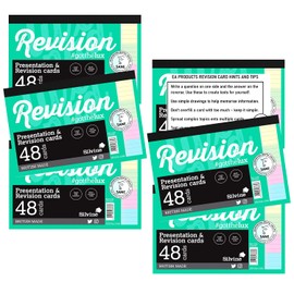 Revision Card Study Bulk Pack | 6 x 48 A6 (6x4”) Multi Colour Lined Luxpad Silvine Revision Cards plus Tips