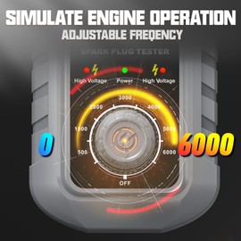 KZYEE KS40 Spark Plug Tester, 0-6000RPM Adjustable Working Frequency, Engine Ignition Coil Tester,Car/Motorcycle Spark Tester Tool,Dual-Port Test for All 12V Gasoline Spark Plugs