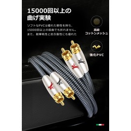 Impeto 2RCA Cable, 2RCA to 2RCA "Male to Male" RCA Audio Cable for Home Theater, HDTV, Amplifier, Hi-Fi System, 1M