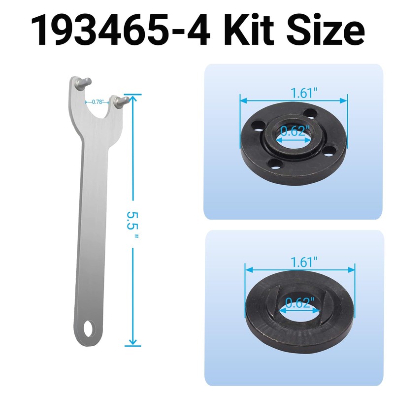 3-Pack Angle Grinder Flange Nut & Wrench Set – for