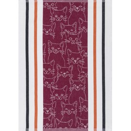 Kitchen Towel Set Half Linen Jacquard Towel (3 Pieces) "Cats"
