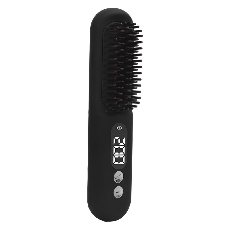 Heated Hair Straightening Brush Negative Ions 30s Fast Heating Rechargeable