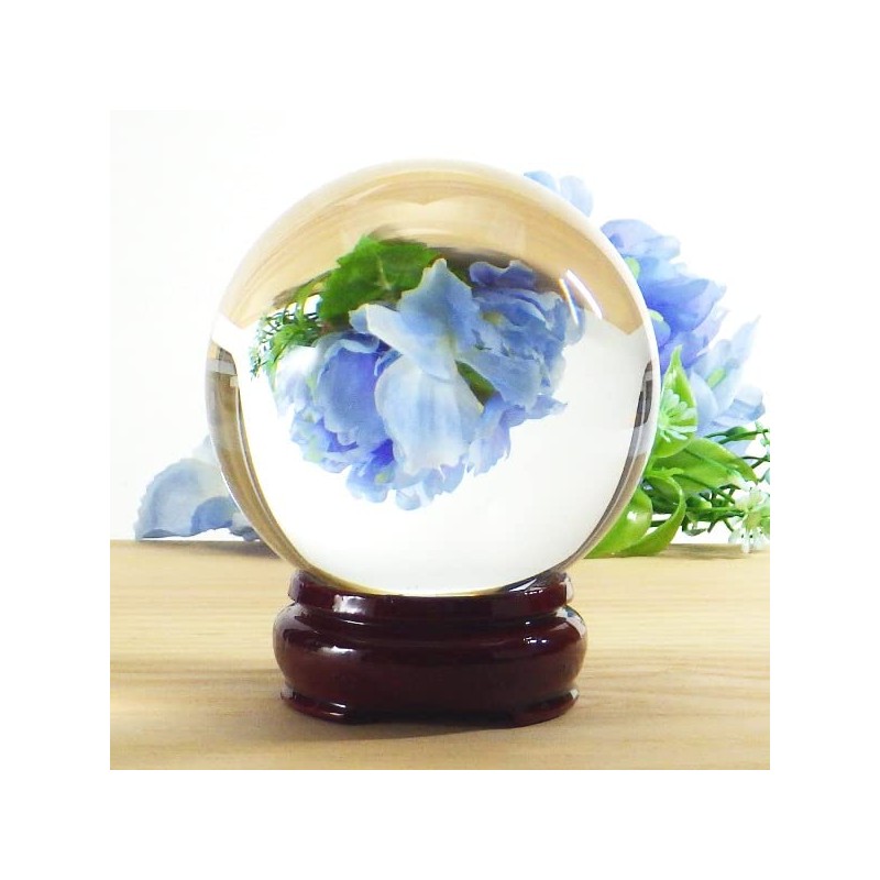 水晶玉 人工水晶 人工水晶玉 台座 人工 （溶錬） 水晶玉 80mm