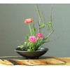 Basin Flower Vase for Fresh Flowers, Ceramics, Black, Vase, Flower