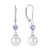 FYNSBLE Pearl Earrings for Women Sterling Silver Heart Birthstone Pearl