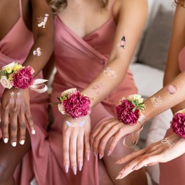 Bridal Metal Tattoos, Bridal Flash Temporary Tattoos, Bachelorette Party Decorations,Cheers Bachelorette Tattoos, Bridesmaid Accessories (Set B)