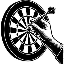 'Dartboard & Dart' Rubber Stamp - Unmounted Design for Crafting & Scrapbooking, A8 (RS00056812)