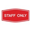 Fancy Staff Only Sign (Red) - Medium