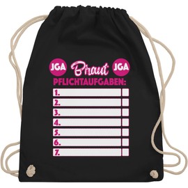 Shirtracer - Gym Bag Backpack - Stag Night Women - Hen Party Bride Mandatory Tasks, 1 black