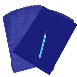 Yesallwas 100 Sheets of Carbon Paper, A4 Blue Tracing Paper, DIY Craft Transfer Paper for Wood, Paper, Canvas, Glass, Ceramics and Other Surfaces with 1 Embossing Pen Dotting Tools