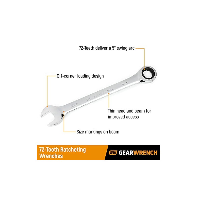 GEARWRENCH 12 Pt. Ratcheting Combination Wrench, 30mm - 9130D