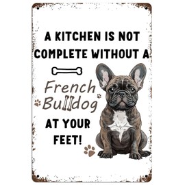 OVAcational Funny French Bulldog Kitchen Metal Signs,Funny French Bulldog Tin Sign,French Bulldog Decorative For Kitchen, French Bulldog Gifts For Dog Lover 8x12 Inch