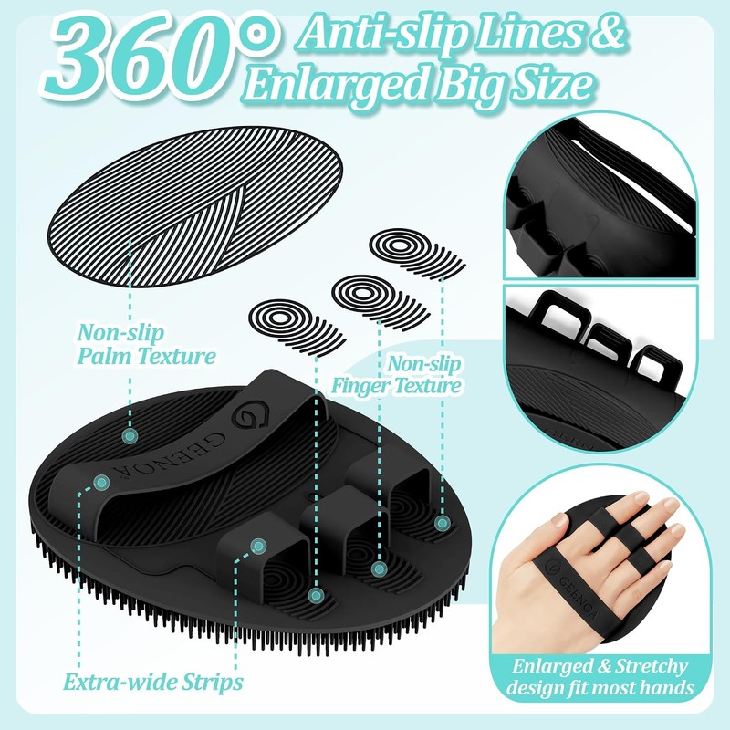 Cepillo De Espalda Para Ducha De Silicona De 1535'' Con