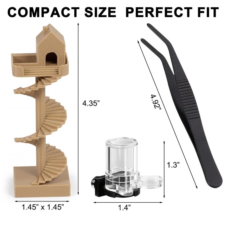 3Pcs Jumping Spider Enclosure Accessories Mini Spider House with Spiral