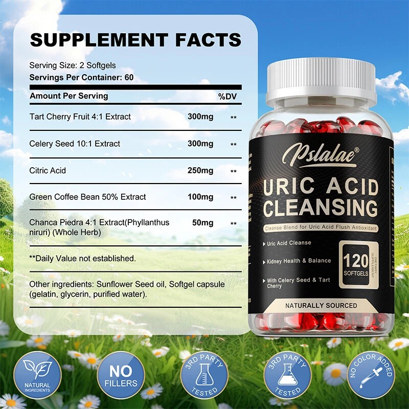 pslalae Uric Acid Purification - Celery Seed,Tart Cherry - Remove