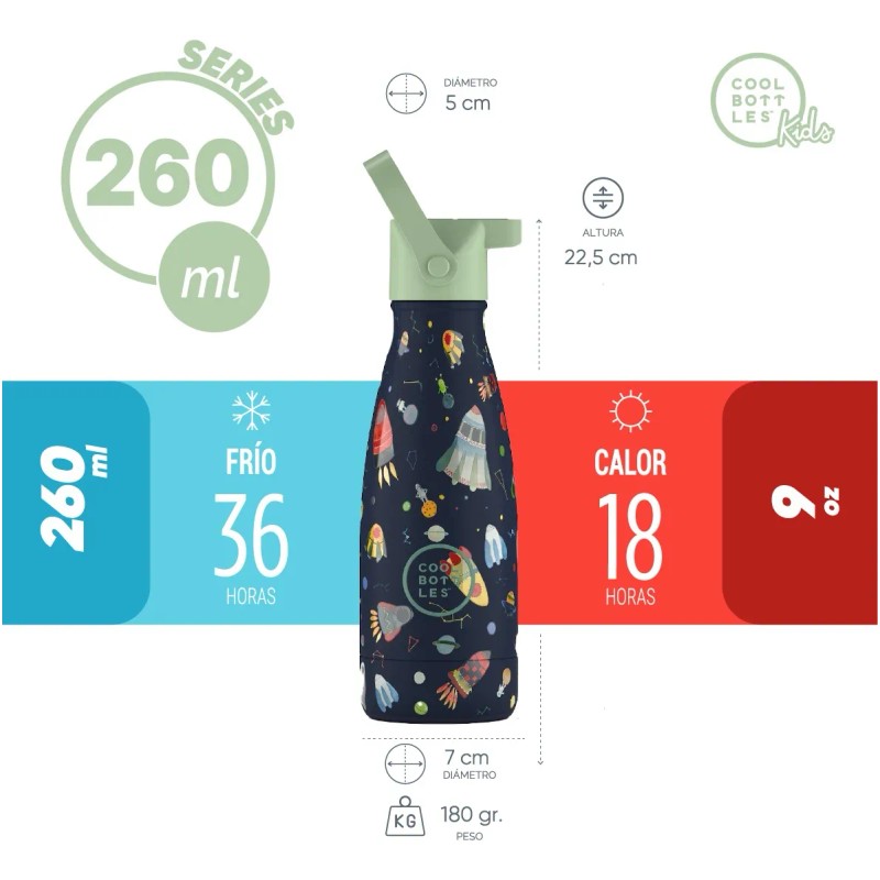 Cool Bottles Botella Termo Infantil Space Rockets 260ml Space Rockets