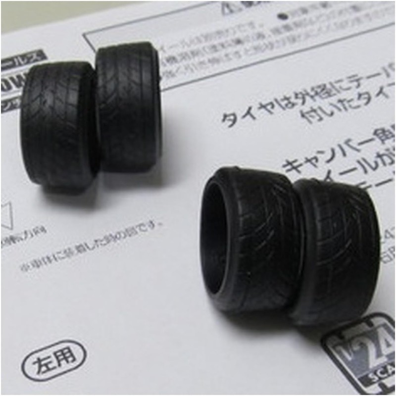 アスカモデル 1/24 オレンジウィールズ タイヤ4本セット ストレッチ プラモデル用パーツ OW-08