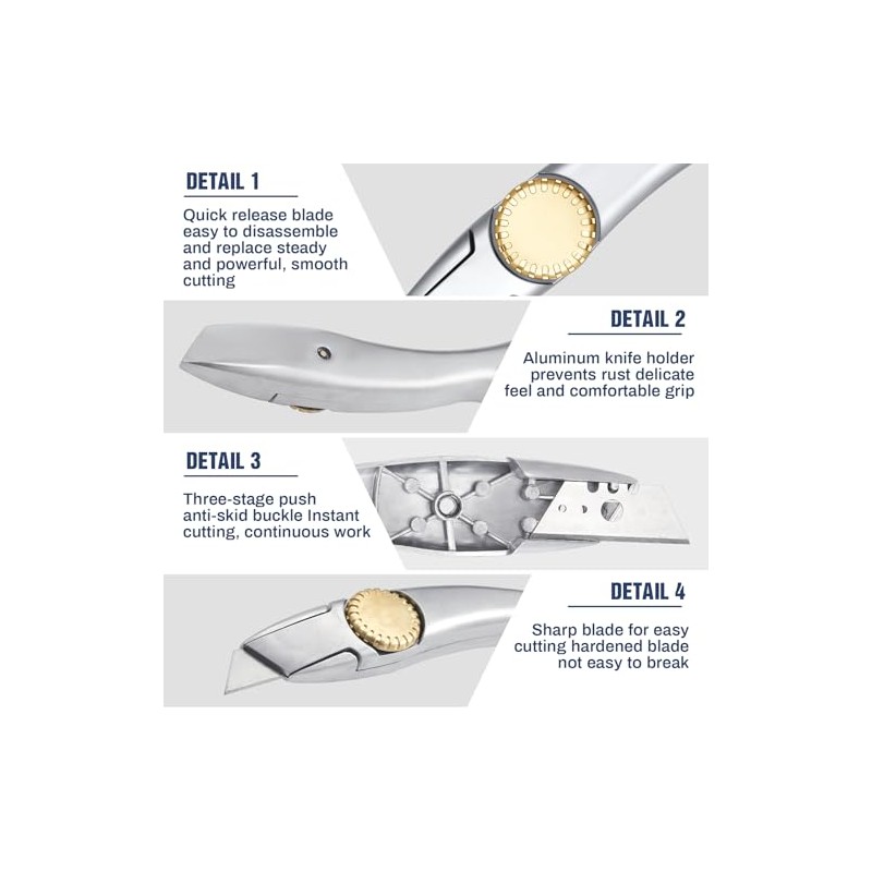 WILLBOND 2 Sets Navajas Roofing Heavy Duty Shark Vinyl Knife