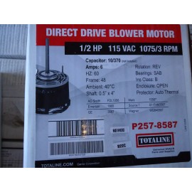 Totaline P257-8587 1/2 HP 115V 1075 RPM Reversible Rotation Blower Motor