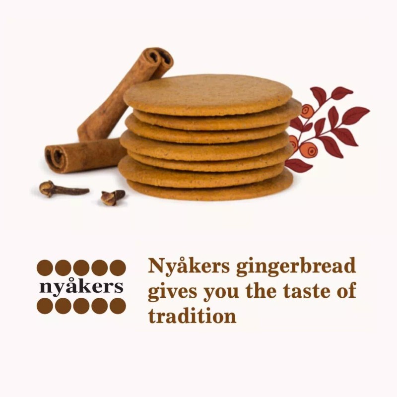 Nyakers Original Gingersnap Cookies Gift Tin 1.6 Pound 120 Snaps