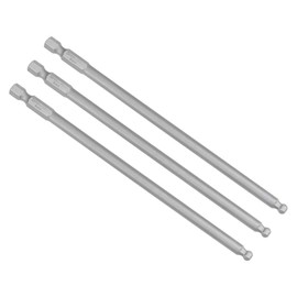 uxcell 3 Pcs H5 (5mm) Ball End Screwdriver Bits, S2 Steel Magnetic 5.1 Inch Long Drill Bit with 1/4 Inch Hex Shank