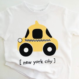 The Spunky Stork Toddler I Love NYC Taxi Organic New York City Boys Girls Tshirt