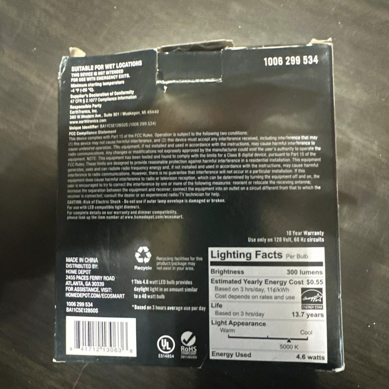 Eco-Smart Ecosmart 40W Daylight Dimmable E12 Candelabra Base LED Bulbs