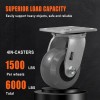 Syrantion 4 Inch Crowned Solid Polyurethane Heavy Duty Casters ,Capacity1500-