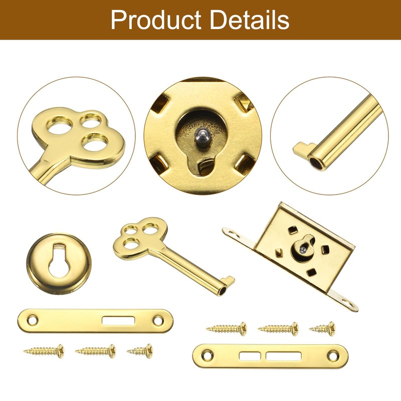uxcell Vintage Full Mortise Mini Locks with Key Set of