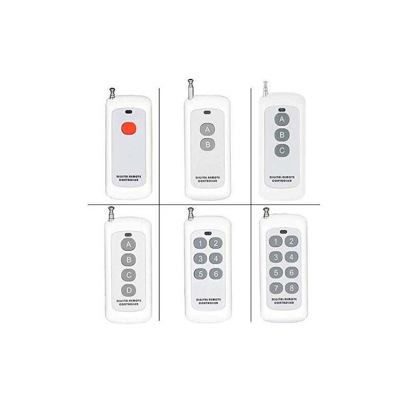 Remote Control Transmitter for Remote Control 1/2/3/4/6/8 Button 20-200M Range