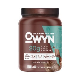 OWYN Only What You Need Vegan Dark Chocolate Protein Powder 20g Plant Based Gluten Free 14 Servings