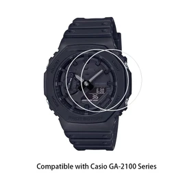 Zshion Casio G-shock GA-2100 Glass Film, Tempered Glass, LCD Protective Film, High Transparency, Bubble Free, Anti-Fingerprint, 9H Hardness (Transparent), 2 Pack