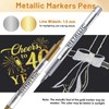 12 Pack Metallic Markers Pens, Water Based Silver & Gold