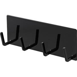 Yamazaki 3688 Magnetic Kitchen Tool Hook, 4 Rows, Black, Approx. W 6.5 x D 1.4 x H 2.4 inches (16.5 x 3.5 x 6 cm), Tower Floating Storage, Easy Installation