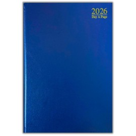 PaulStore 2026 A4 | A5 | A6 Diary Week to View | Page A Day | Desk Diary | Hard Backed For Home And Office Use (Blue, A4 Day A Page)