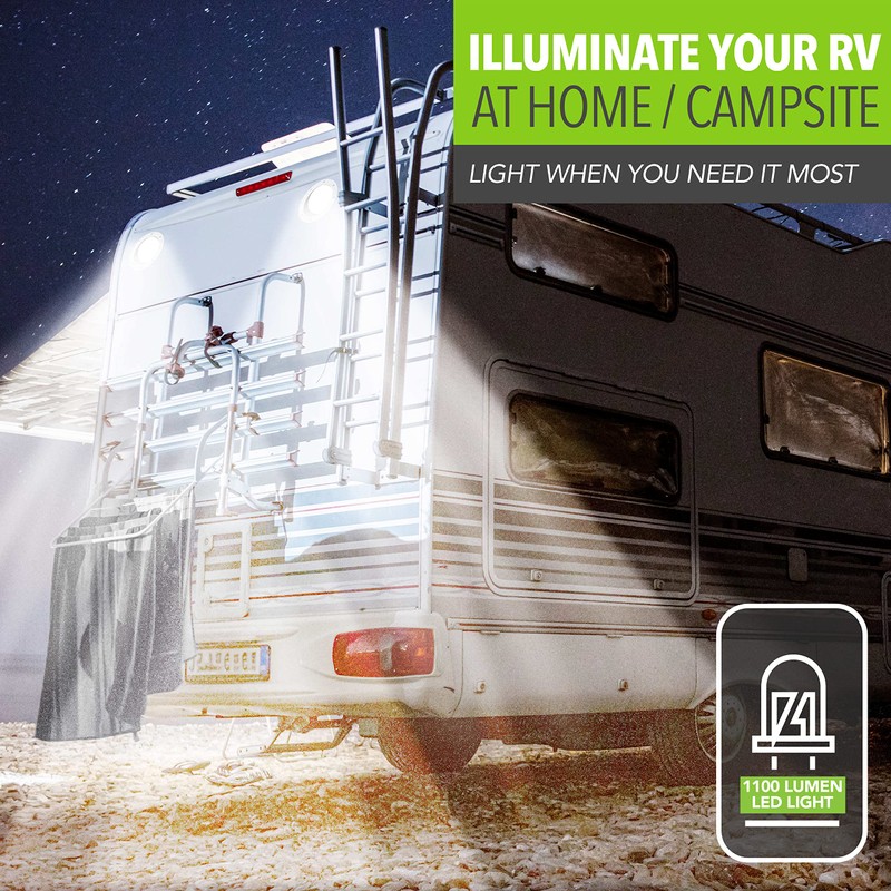 Leisure LED RV Exterior Round Flood Porch Utility Light -