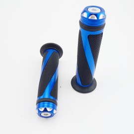 OKSTNO Universal Motorcycle Rubber Gel Handlebar Hand Grips for 7/8" Bar End Handle Bars Sports Bikes (Blue)