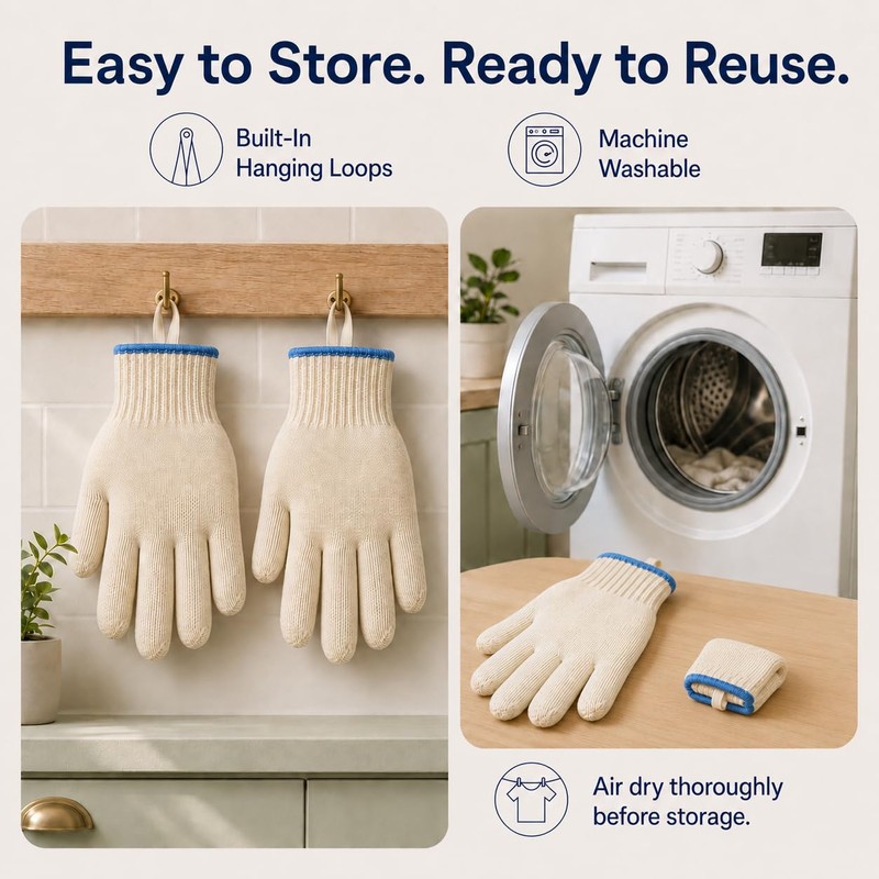 Nestvibe Oven Gloves Heat Resistant with Fingers for BBQ and