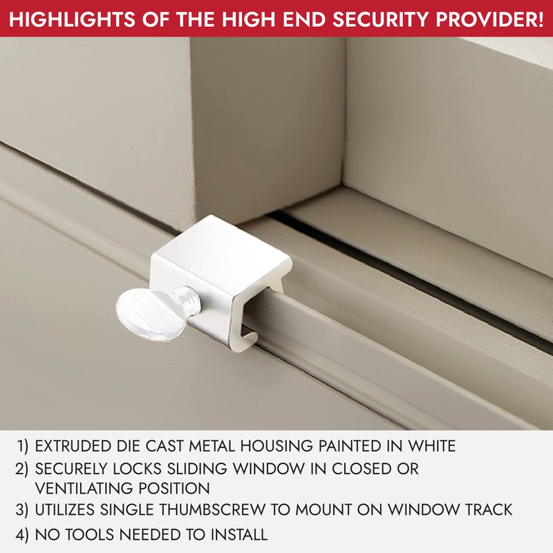 NU-SET Lock | Sliding Window Lock | 6 Pack Thumb