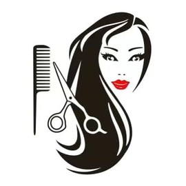 Girl Comb Scissors Hairdressing Salon Beauty Wall StickerSalon Decal Haircut Posters Hair Cut Salon Office Living Room Stylish Mural 23 X 15 in (Black)
