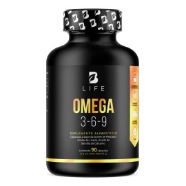 Omega 3 6 9, Pescado, Linaza, Cártamo De 90 Cápsulas. B Life Sabor Sin sabor