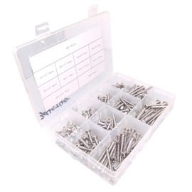 Yodaoke 200pcs #10 304 Stainless Steel Phillips Pan Head Wood Screws Assortment Kit