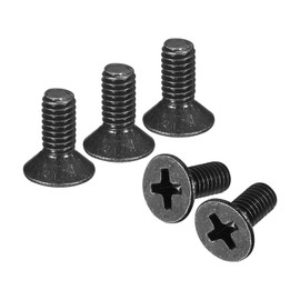 sourcing map 25 Pcs M4-0.7x10 Machine Screws Phillips Pan Cross Head Screws Fasteners Bolts 304 Stainless Steel Black for Wall Socket,House Repairs