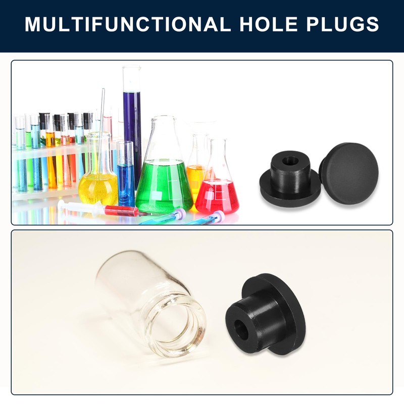 sourcing map 20 Pieces Black Plug Holes, Waterproof Button Plug