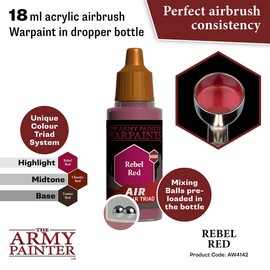 The Army Painter Warpaints Air Rebel Red - Non-Toxic Water Based Airbrush paint – acrylic paint and primer for Tabletop Roleplaying, Boardgames, and Wargames Miniature Model Painting
