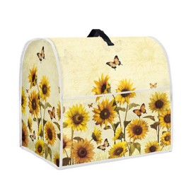YUVAMAGIMO Sunflower Butterfly Kitchen Aid Mixer Cover Stand Mixer Dust Proof Cover with Accessory Storage Pockets and Handles, Fits All Tilt Head & Bowl Lift Models (Fits for 4.5-Quart and 5-Quart)