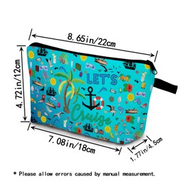 YULUENZE Summer Beach Vacation Present Cruise Vacation Makeup Bag Let's Cruise Organizer Accessories Zipper Pouch Travel Present for Cruise Lovers Women Friends Family